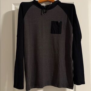 Men's Vooray Black and Gray Hoodie with Pocket